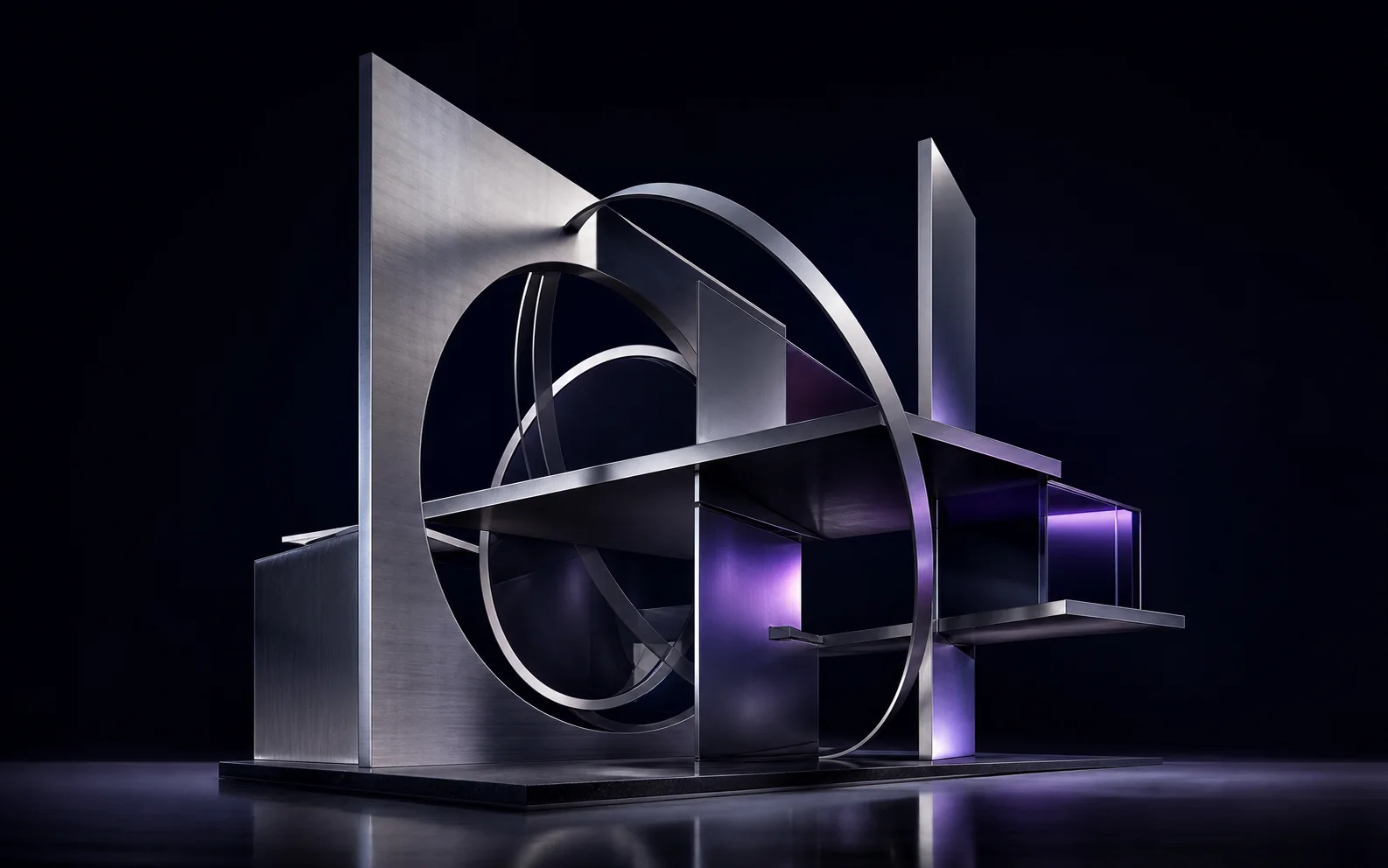 Абстрактна титанова 3D-структура для сайту архітектурного бюро